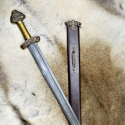 Dybäck Viking Sword with Damascus Blade,Birka Nordic Viking Sword,Damascus Viking Sword