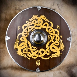 Viking Shield with Norse Serpent Knotwork - Deepeeka
