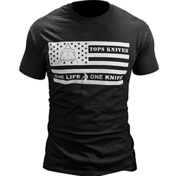 TOPS - T-Shirt Flag Logo Black Large