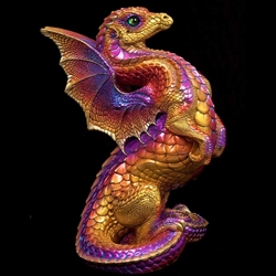 Rising Spectral Dragon Sculpture in Violet Flame