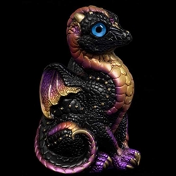 Baby Dragon Black Gold Figurine